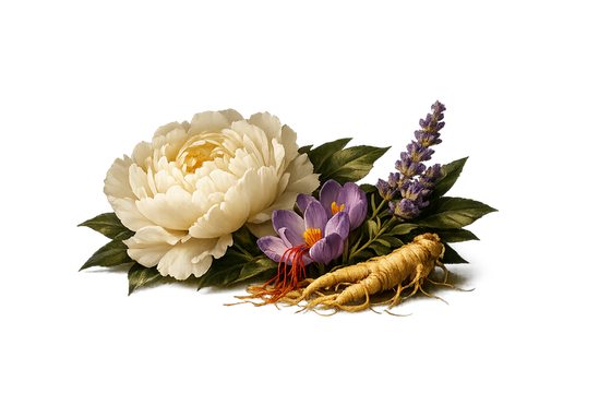 Botanical ingredients — peony, crocus, lavender, ginseng